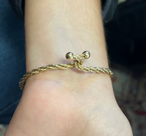 14K <b>Solid</b> <b>Gold</b> Plated Rope Chain Bracelet <b>Bangle</b> Alloy Cuff Bracelet Twisted Rope Design Classic Unisex Jewelry - Product Image 3