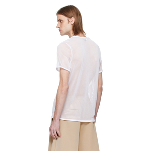 TRENDION APPARELS Men's White <b>Mesh</b> Crew Neck T-Shirt Short Sleeve Breathable Eco-Friendly Lightweight Regular Fit Solid <b>Top</b> - Product Image 4