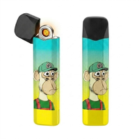 Briquet USB Métallique Ultra-Fin 15K Nouveauté, Accessoire Électronique Créatif Rechargeable et Étanche à la Flamme avec Élément Chauffant Dissimulé