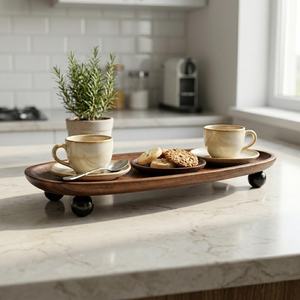 Premium Natural Wood Serving <b>Platter</b> for Restaurant Hotel Cafe Wholesale Handcrafted Wooden Serving <b>Platter</b> for Food Present - Product Image 2