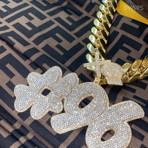 Colgante de Lujo con Logotipo Inicial y Nombre Personalizado de Moissanita VVS, Plata de Ley 925, Certificado GCI IDGL, Estilo Iced Rapper Pass Diamond - Product Image 3