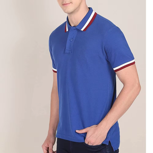 Camiseta Polo Corporativa de Punto Piqué, Mezcla de Algodón, Cuello con Detalle a Rayas, Logotipo Impreso Personalizado, Fabricante OEM, Personalizada para Uso, Nueva - Product Image 5