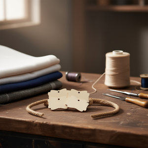 Etichette in Legno Ilan 5x0,5 Cm con Corda di Canapa, 6 Pezzi per Etichettatura Indumenti - Product Image 2