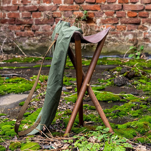 Taburete de caza de cuero genuino, plegable, con trípode, para camping, proveedor al por mayor, OEM, marca personalizada, calidad de exportación, muebles para exteriores - Product Image 3