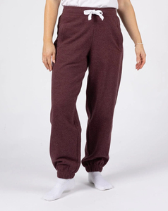 Pantalones Harem de Forro Polar Borgoña para Mujer, Cintura Alta con Cordón, Corte Holgado, Largos, Color Sólido, Estilo Casual Otoñal - Product Image 4