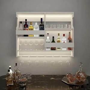 Étagère murale lumineuse à LED pour bar avec porte-verres – Meuble de rangement moderne pour spiritueux - Product Image 1