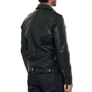 Genuine Cowhide Leather Jacket for <b>Men</b> High Quality Vintage Biker Motorcycle <b>Coat</b> Custom Color Stylish <b>Long</b> Sleeve Zipper - Product Image 3