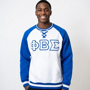 Sweat à capuche en molleton blanc uni brodé Phi Beta Sigma pour homme, respirant, streetwear d'hiver - Product Image 1