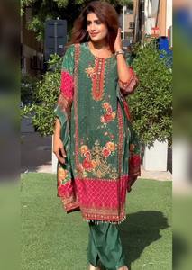 Conjunto de Dos Dupattas de Seda 100% Tejida con Bordado, Estilo Lindo, Cuello Redondo, Largo hasta la Rodilla, Tela Premium, Colección 2026 - Product Image 6