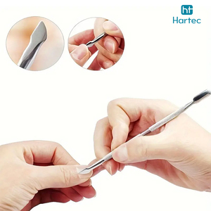 New Trendy 4-in-1 Dual-Ended Durable Stainless Steel Manicure Grooming Kit Multi-Head Cuticle Pusher Set For Professional Use - Product Image 2