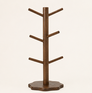 Deluxe Quality Solid Wood Mug Holder Tree With 6 <b>Hooks</b> Eco-Friendly Coffee Cup Organizer Stand For <b>Kitchen</b> Countertop And Home - Product Image 3