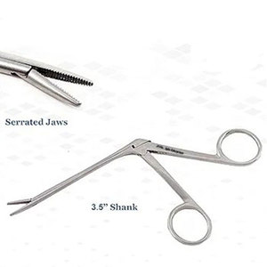 Pince Alligator ORL Premium de 3,5 pouces en Acier Inoxydable Autoclavable pour l'Extraction de Cérumen, avec Manche Droit Dentelé - Product Image 2
