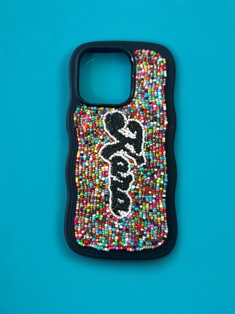 Trendy Handmade Beaded Colorful Pop Art Phone Case for Girls and Women Phone Portable Protector with Customizable Design Cover