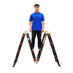 VAL NVLG-44 Modern Industrial Design 4*4 Step <b>Ladder</b> Sturdy Multipurpose Aluminum <b>Scaffold</b> Foldable 150kg Capacity Construction - Product Image 6