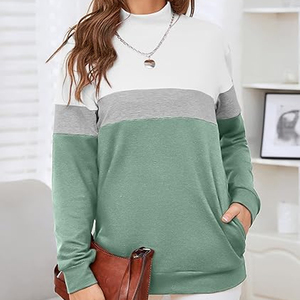 เสื้อสเวตเชิ้ตคอเต่าผู้หญิงแบบสั่งทำ ผ้าฝ้ายฟลีซ พิมพ์โลโก้ ชุดลำลอง ผู้ผลิตและจำหน่ายขายส่ง - Product Image 2