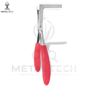 Hair Extension Application Press Pliers, Flat Pressure Head, <b>Pink</b> Coated Handles Stainless Steel Body, Salon Tape Bonding <b>Tool</b> - Product Image 2