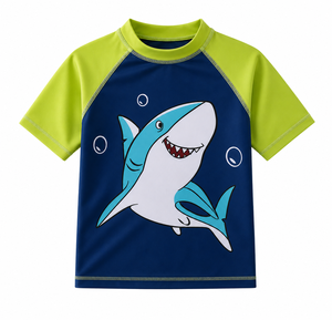 Kids Swim Top for <b>Boys</b> UV Protection Comfortable Summer Swimming Apparel <b>Boys</b> Beach Swimming Shirt Short Sleeve Quick Dry Water - Product Image 2