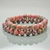 Natural Rhodonite 8mm Smooth Round AA Grade Gemstone Beads Stretch <b>Bracelet</b> Healing Jewelry Wholesale Bulk - Product Image 4