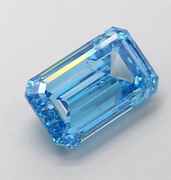 Diamant de laboratoire CVD 739510885 ROYAL GEMS, certifié IGI, 4,51 carats, taille émeraude, couleur bleu vif fantaisie, clarté VS2, pour bijoux