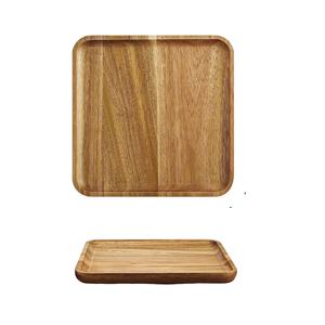 Assiette de service de luxe moderne en bois massif d'acacia naturel gravé, écologique, taille personnalisable, prix bas pour la maison - Product Image 1