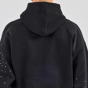 Sweat à capuche en polaire pour homme avec strass, manches longues, sur mesure, respirant, mélange polyester/coton, idéal pour les activités de plein air – Prix avantageux - Product Image 3