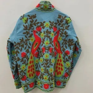Latest Design Handmade Suzani Jacket Velvet Embroidery Women Short Boho Gypsy <b>Coat</b> Autumn Outerwear Factory Supply Wholesale - Product Image 2