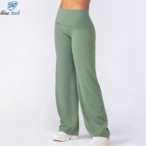 Custom Logo Women's <b>Flare</b> Yoga <b>Legging</b> High Rise Athletic Workout Fitness Lounge Trousers Manufacturer OEM Services - Product Image 3