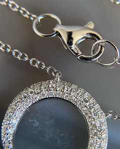 Collar con colgante de luna creciente de lujo con diamante cultivado en laboratorio, color plata, joyería de moda para mujer, venta al por mayor de fábrica, OEM/ODM - Product Image 3