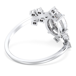 Anillos de compromiso REYES de diseño elegante de plata de ley 925 con moissanita para mujer, regalo de aniversario caro para esposa, joyería fina - Product Image 4