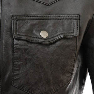 Men's High Street Style High Quality Winter Genuine Leather <b>Canvas</b> <b>Jacket</b> Waterproof Breathable Windproof Funnel Neck Front - Product Image 3