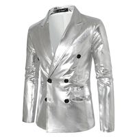 Veste en velours à sequins métalliques à double boutonnage pour homme et femme, taille plus, style britannique, imperméable, coupe-vent, respirante