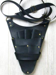Soft Genuine Leather Barber Scissor <b>Case</b> Professional Hair Stylist <b>Tool</b> Bag Holster With Adjustable Belt LBSH-0017D - Product Image 2