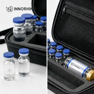 Étui rigide personnalisé à fermeture éclair pour flacons de peptides avec support antichoc en EVA et poche en filet pour flacons de 2 ml et 3 ml, kit de voyage pour stylos OEM/ODM - Product Image 3