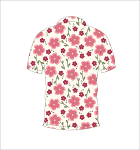 เสื้อโปโลสีชมพูพิมพ์ลายดอกไม้ ระบายอากาศได้ดี น้ำหนักเบา เหมาะสำหรับทีมกอล์ฟ แขนสั้น แบบซับลิเมชั่น ชุดกีฬาประสิทธิภาพสูง - Product Image 2