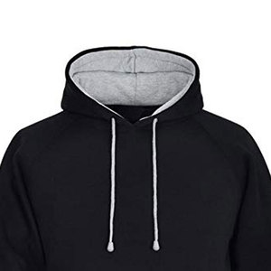 Sudadera con Capucha Unisex de Manga Larga de Algodón – Sudadera Lisa Negra para Hombre y Mujer, Ropa Casual Cómoda, Talla 2XL - Product Image 2