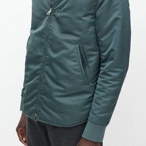 Chaqueta Bomber para Hombre, Color Verde Azulado, Cierre de Cremallera, Cuello Alto, Informal, Impermeable, para Invierno - Product Image 4