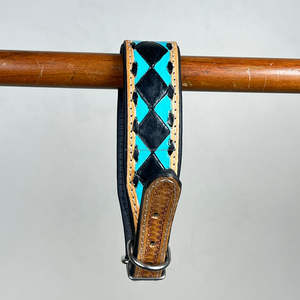 Collar de perro ajustable personalizable de alta calidad con patrón a cuadros de cuero genuino mecanizado a mano, collares de lujo para mascotas de primera calidad - Product Image 6