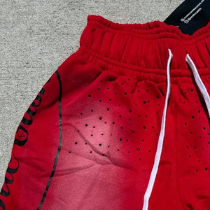 Pantalones cortos de mezclilla para hombre, estilo streetwear, con doble cintura, lavado vintage, rotos y desgastados, con serigrafía personalizada, precio económico. - Product Image 2