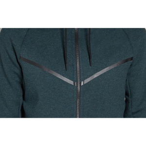 Chándal con Capucha para Hombre, Color Verde Oscuro, Manga Larga, Cierre de Cremallera, Bolsillos Laterales, Corte Regular, Estilo Deportivo Otoñal, Secado Rápido - Product Image 5