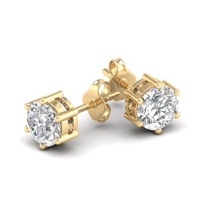 Boucles d'oreilles clous REYES de luxe exquises en or 14 carats avec diamant de laboratoire de 1,8 carat, bijoux fins haut de gamme personnalisés, cadeau pour femme - Product Image 6