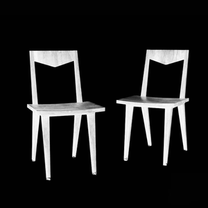 Chaise de salle à manger en bois massif avec finition blanche pour sièges de cuisine cour d'atelier de parc scolaire - Product Image 3