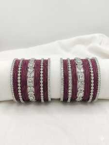 PADMAWATI <b>BANGLES</b> PRIVATE LIMITED American Tungsten Gold Plated Bridal Wedding Women's Luxury <b>Bangles</b> Set Crystal Rhinestone - Product Image 3