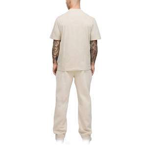 Camiseta de hombre de algodón grueso, corte oversize, cuello redondo, logo bordado en el pecho, estilo urbano, venta al por mayor, OEM - Product Image 2