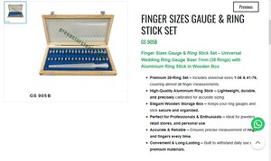 Juego de Medidores de Anillos, 36 Anillos con Barra de Aluminio, Caja de Madera, Herramienta de Medición para Joyería |   N.° de artículo GS-905B - Product Image 3