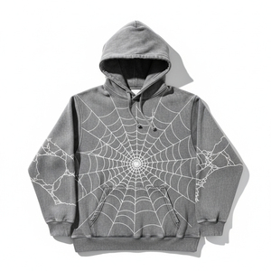 Sudadera con Capucha de Alta Calidad, Sudadera Personalizada con Estampado Puff, Sudadera de Forro Polar con Diseño de Telaraña para Hombre, Conjuntos Deportivos al por Mayor, Proveedores de Ropa Urbana - Product Image 2