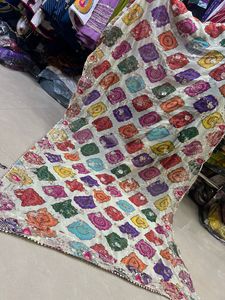 Dupatta Vintage de Georgette Puro con Diseño Tradicional de la Colección NRI, Accesorio de Moda Étnica - Product Image 6