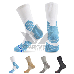 Men's Crew <b>Socks</b> Knitted Breathable Sport <b>Socks</b> Gray Solid <b>Color</b> Spring Wear - Product Image 3