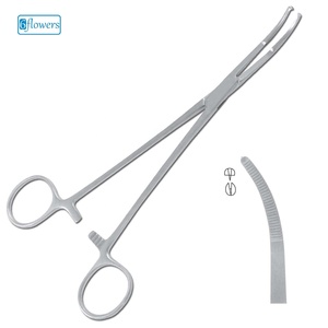 Pince hémostatique Mikulicz durable de haute qualité, à mâchoires légèrement courbées, 1x2 dents avec verrouillage à cliquet - Product Image 1