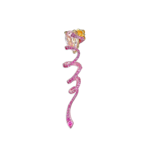 Pendientes Románticos con Forma de Flor y Cristales Rosados, Chapados en Oro Rosa de 18K, Joyería de Boda para Mujer - Product Image 2