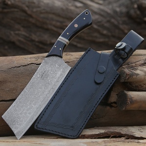 Couteau de boucher artisanal style Damas, manche ergonomique, approvisionnement en gros, hachoir à viande haut de gamme, ambidextre, étui en cuir - Product Image 2